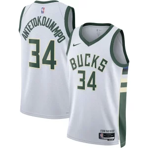 Resistente Atractivo Práctico Giannis Antetokounmpo Milwaukee Bucks Nike Unisex Swingman Jersey Association Edition White/Hunter Green