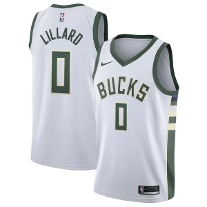 Resistente Damian Lillard Milwaukee Bucks Nike Unisex Swingman Player Jersey Association Edition White