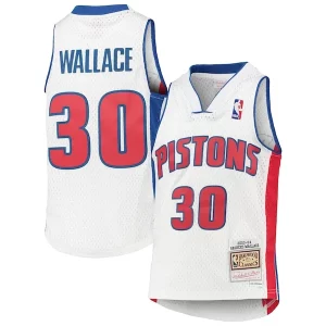 Resistente Genial Sofisticado Rasheed Wallace Detroit Pistons Youth 2003/04 Hardwood Classics Swingman Jersey White