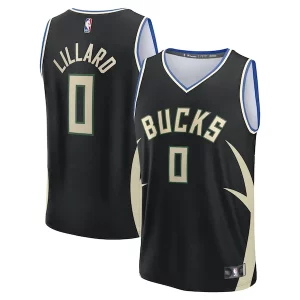 Resistente Práctico Damian Lillard Milwaukee Bucks Youth Fast Break Replica Player Jersey Statement Edition Black