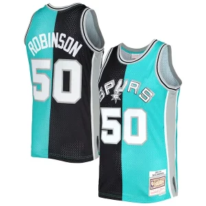 Robusto David Robinson San Antonio Spurs Hardwood Classics 1998/99 Split Swingman Jersey Black/Teal