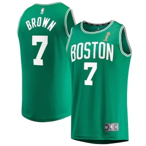 Robusto Elegante Jaylen Brown Boston Celtics 2024 NBA Finals Champions Fast Break Replica Player Jersey Kelly Green Icon Edition