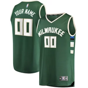 Robusto Práctico Milwaukee Bucks Youth Fast Break Custom Replica Jersey Hunter Green Icon Edition
