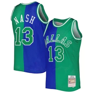 Robusto Práctico Steve Nash Dallas Mavericks Hardwood Classics 1998/99 Split Swingman Jersey Blue/Green