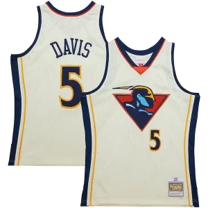 Sofisticado Baron Davis Golden State Warriors Chainstitch Swingman Jersey Cream
