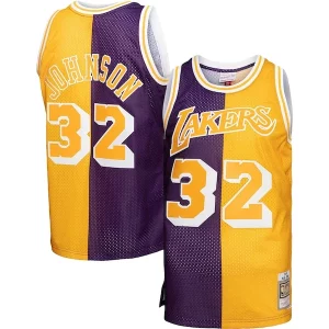 Sofisticado Fácil de llevar Ideal Magic Johnson Los Angeles Lakers Big & Tall Hardwood Classics 1984/85 Split Swingman Jersey Purple/Gold
