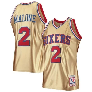 Sofisticado Increíble Único Moses Malone Philadelphia 76ers 75th Anniversary 1982/83 Hardwood Classics Swingman Jersey Gold