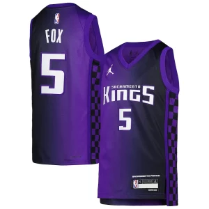 Sofisticado Único De'Aaron Fox Sacramento Kings Jordan Brand Youth Swingman Jersey Statement Edition Purple