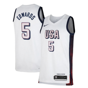Único Anthony Edwards Unisex Nike Men's USA Basketball 2024 Swingman Player Jersey White