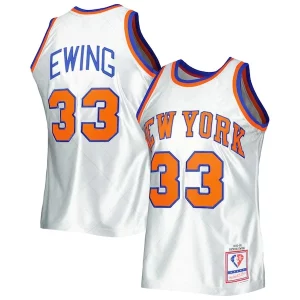 Magnífico Fantástico Patrick Ewing New York Knicks 1985/86 Hardwood Classics 75th Anniversary Swingman Jersey Platinum
