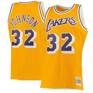 Único Hermoso Magic Johnson Los Angeles Lakers 1984/85 Hardwood Classics Swingman Jersey Gold/Purple