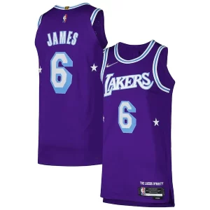 Único LeBron James Los Angeles Lakers Nike Authentic Player Jersey City Edition Purple