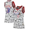 Único Original Allen Iverson Philadelphia 76ers Women's 2000 Doodle Swingman Jersey White