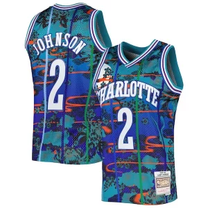 Único Robusto Larry Johnson Charlotte Hornets 1992/93 Hardwood Classics Lunar New Year Swingman Jersey Teal