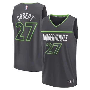 Único Rudy Gobert Minnesota Timberwolves Fast Break Replica Player Jersey Statement Edition Black