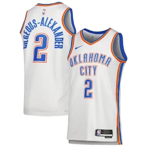 Único Shai Gilgeous Alexander Oklahoma City Thunder Nike Unisex Swingman Jersey Association Edition White/Blue