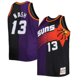 Único Steve Nash Phoenix Suns Big & Tall Hardwood Classics 1996/97 Split Swingman Jersey Purple/Black