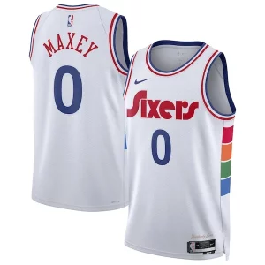 Único Tyrese Maxey Philadelphia 76ers Nike Unisex 2024/25 Swingman Player Jersey City Edition White