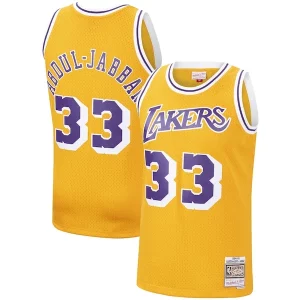 Único Versátil Práctico Kareem Abdul Jabbar Los Angeles Lakers Hardwood Classics Swingman Jersey Gold/Purple