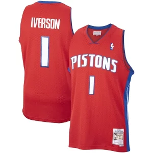 Versátil Allen Iverson Detroit Pistons 2008/09 Hardwood Classics Swingman Jersey Red