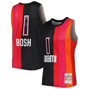 Versátil Chris Bosh Miami Heat Hardwood Classics 2011/12 Split Swingman Jersey Black/Red
