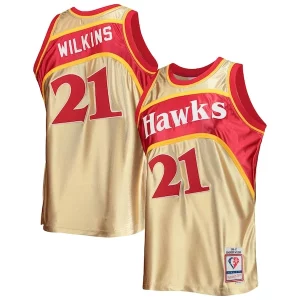 Versátil Clásico Dominique Wilkins Atlanta Hawks 75th Anniversary 1986/87 Hardwood Classics Swingman Jersey Gold