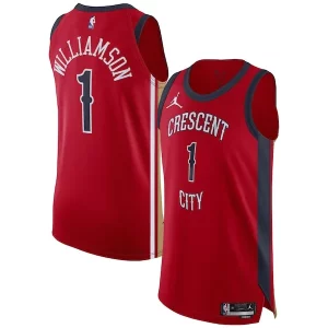 Versátil Elegante Fácil de llevar Zion Williamson New Orleans Pelicans Jordan Brand Authentic Jersey Association Edition Red