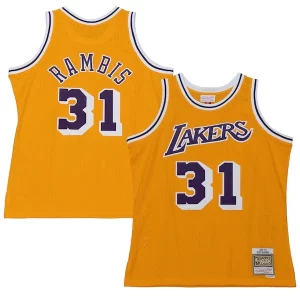 Versátil Fácil de llevar Duradero Kurt Rambis Los Angeles Lakers 1984/85 Swingman Jersey Gold