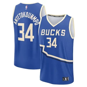 Robusto Delicioso Giannis Antetokounmpo Milwaukee Bucks Youth 2024/25 Fast Break Player Jersey City Edition Royal
