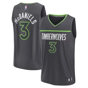 Versátil Jaden McDaniels Minnesota Timberwolves Youth Fast Break Replica Player Jersey Statement Edition Black