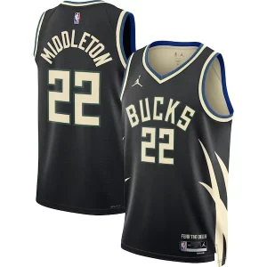 Versátil Khris Middleton Milwaukee Bucks Jordan Brand Unisex Swingman Jersey Statement Edition Black