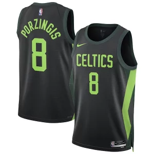 Chulo Elegante Resistente Kristaps Porzingis Boston Celtics Nike Unisex 2024/25 Swingman Player Jersey City Edition Black